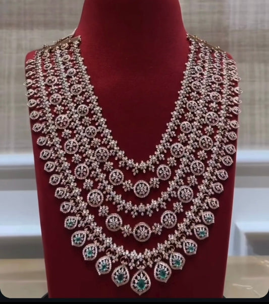 Diamond Panchlada necklace 925 silver jewelry 22k gold plated - SHABURIS