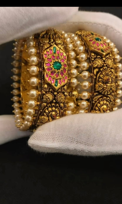 Nakshi Bangles antique gold bangles,Pure Silver Jewellery 22kt gold jewelry -SHABURIS