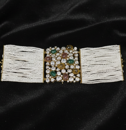 Bracelet converted to Necklace Polki necklace 925 silver jewelry 22k gold plated - SHABURIS