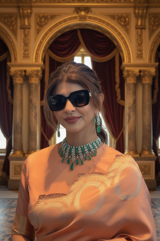 Manchu Lakshmi Necklace Polki Necklace Diamond Necklace Cocktail Necklace Cocktail Jewelry Cocktail Earrings 925 silver jewelry- SHABURIS