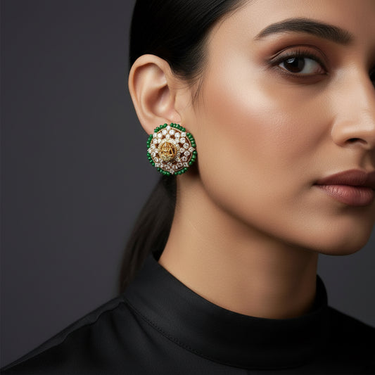 Big studs 925 silver jewelry 22k gold plated - SHABURIS
