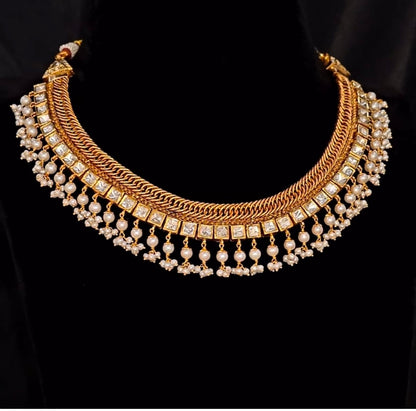Jalebi necklace jilebi necklace mesh necklace wedding jewelry silver necklace 925 silver with 22k gold plated - SHABURIS