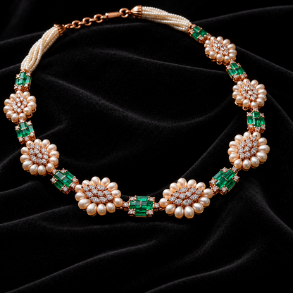 Diamond necklace wedding jewelry silver necklace 925 silver with 22k gold plated - SHABURIS