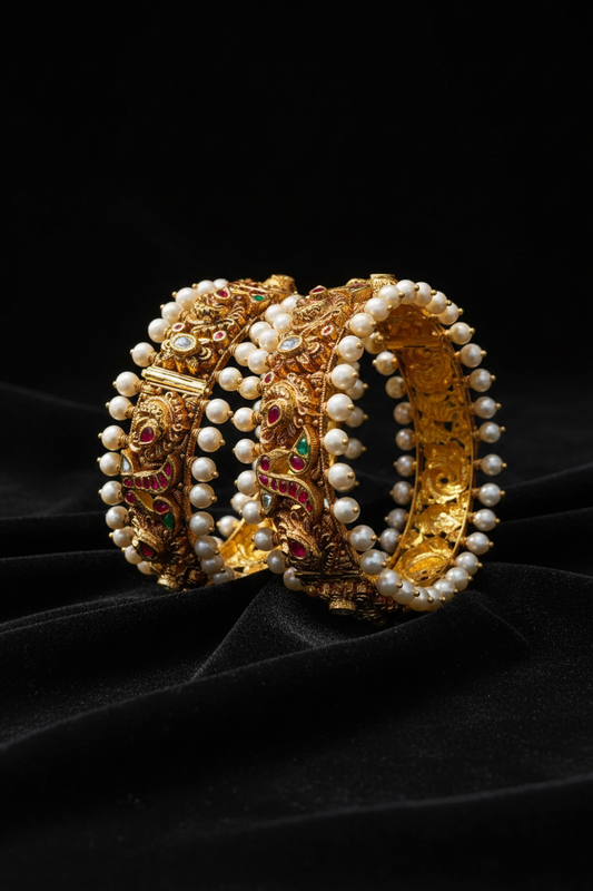 Nakshi Bangles antique gold bangles,Pure Silver Jewellery 22kt gold jewelry -SHABURIS