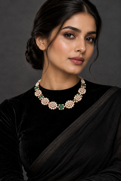 Diamond necklace wedding jewelry silver necklace 925 silver with 22k gold plated - SHABURIS