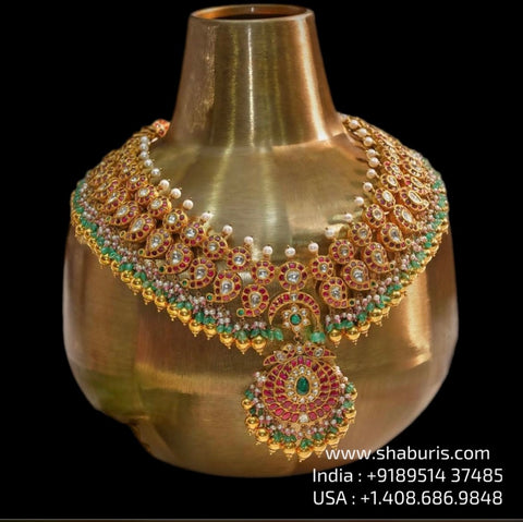 Mango mala necklace silver necklace 925 silver with 22k gold plated - SHABURIS