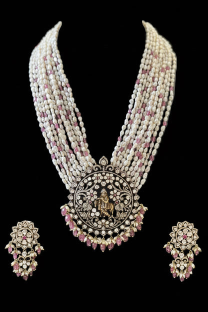Polki necklace 925 silver jewelry 22k gold plated - SHABURIS