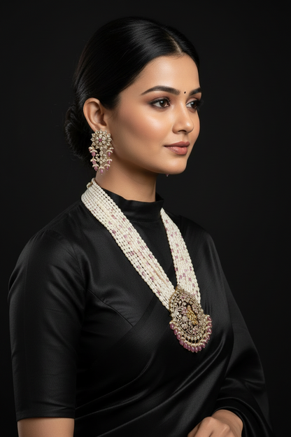 Polki necklace 925 silver jewelry 22k gold plated - SHABURIS