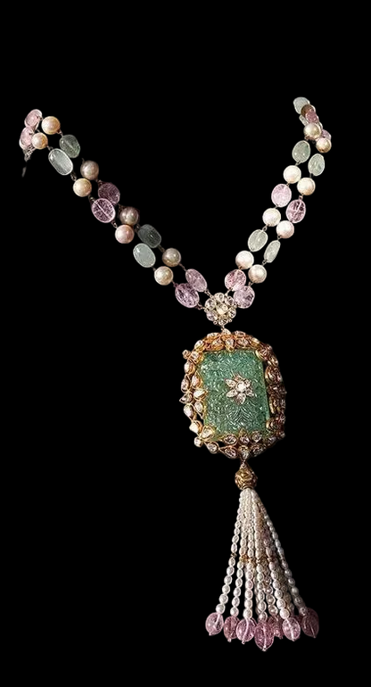 Tassel necklace 925 silver jewelry 22k gold plated - SHABURIS