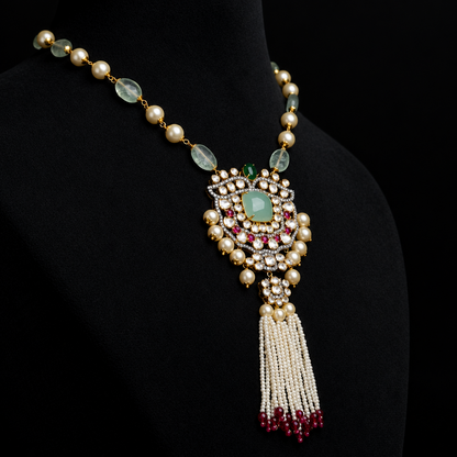 Tassel Necklace 925 silver jewelry 22k gold plated - SHABURIS