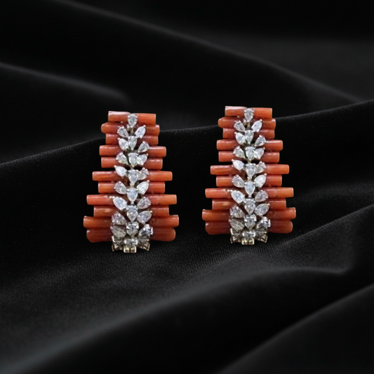 Polki Studs Polki Earrings Cocktail Earrings Diamond Studs Diamond Earrings Simple Studs Pearl Studs 925 Silver Earrings Silver Jewelry - SHABURIS
