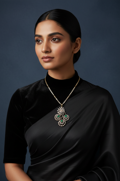 Diamond pendant,Swarovski Diamond Jewelry Designs,South Indian Jewelry,latest indian jewellery Designs -SHABURIS