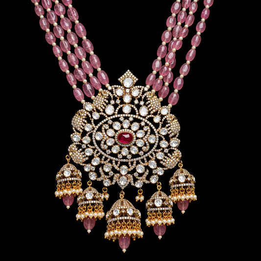 Polki necklace diamond necklace 925 silver with 22k gold plated- SHABURIS