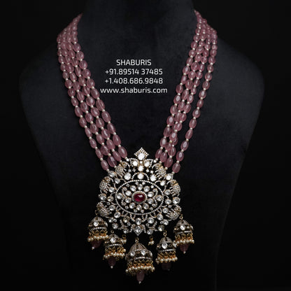 Polki necklace diamond necklace 925 silver with 22k gold plated- SHABURIS