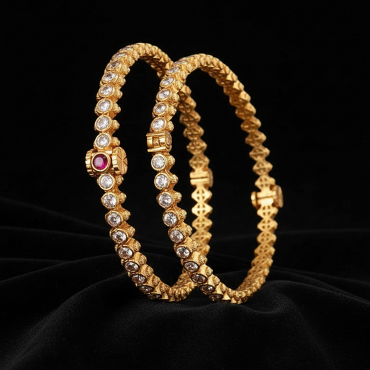 Diamond Bangles,South Indian Jewelry,silver indian Bangles,pure silver Swaroski Bangles,Indian Wedding Jewelry -NIHIRA-SHABURIS
