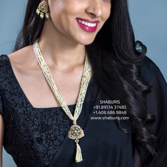 Tassel necklace 925 silver with 22k gold plated- SHABURIS (Ready to Ship from India)
