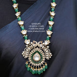 Emerald necklace diamond necklace 925 silver with 22k gold plated - SHABURIS