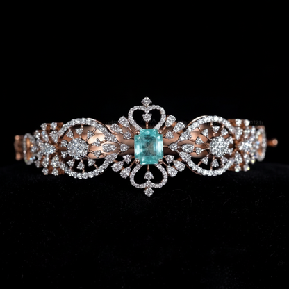 emerald Bangles - Diamond Bangles - 925 Silver Jewelry - 22ct Gold Plated - CZ Bangles - South indian diamond Bangles design