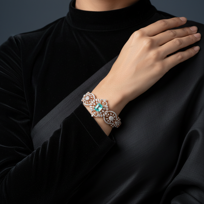 emerald Bangles - Diamond Bangles - 925 Silver Jewelry - 22ct Gold Plated - CZ Bangles - South indian diamond Bangles design