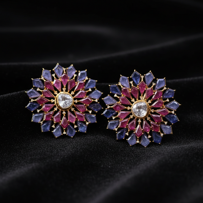 Polki Studs Polki Earrings Cocktail Earrings Diamond Studs Diamond Earrings Simple Studs Pearl Studs 925 Silver Earrings Silver Jewelry - SHABURIS