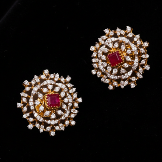 Polki Studs Polki Earrings Cocktail Earrings Diamond Studs Diamond Earrings Simple Studs Pearl Studs 925 Silver Earrings Silver Jewelry - SHABURIS