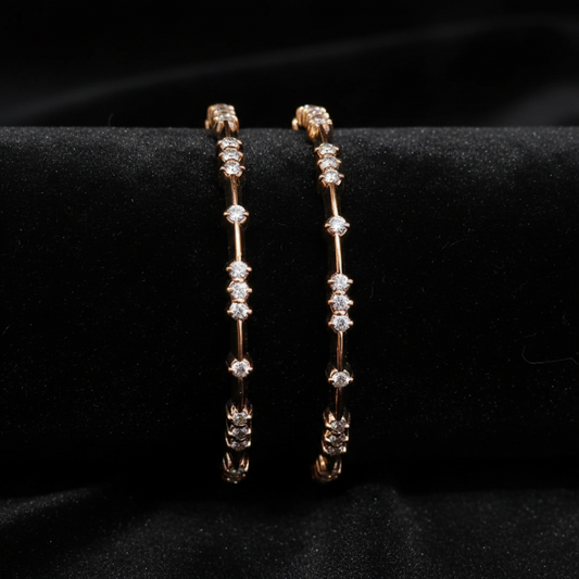Swarovski Bangles - Diamond Bangles - 925 Silver Jewelry - 22ct Gold Plated - CZ Bangles - South indian diamond Bangles design