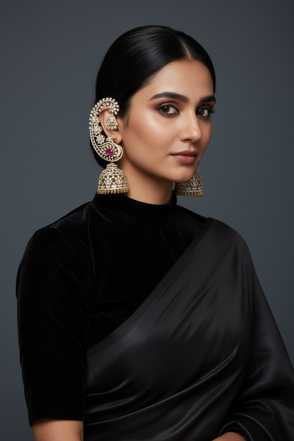 Earcuffs 925 silver jewelry 22k gold plated - SHABURIS