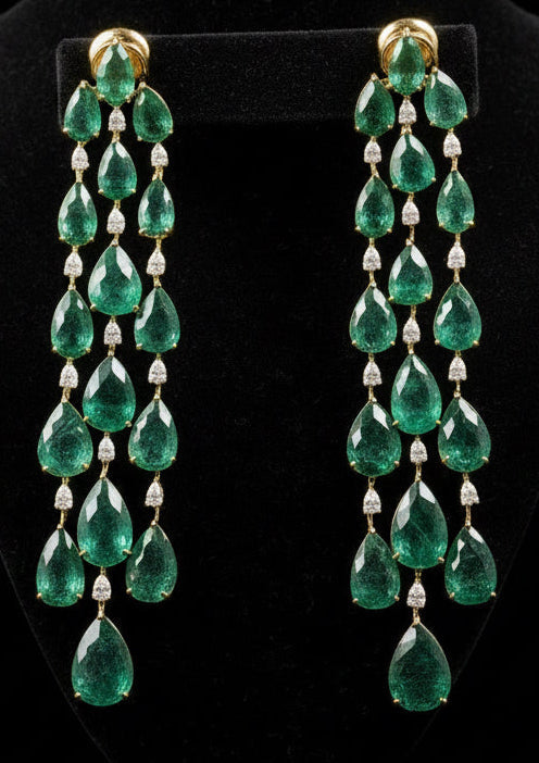 Cocktail Earrings | Big studs | Bridal Polki Earrings | Uncut Diamond Look Indian Jewelry | Wedding & Reception Ethnic Earrings | 925 silver earrings - SHABURIS