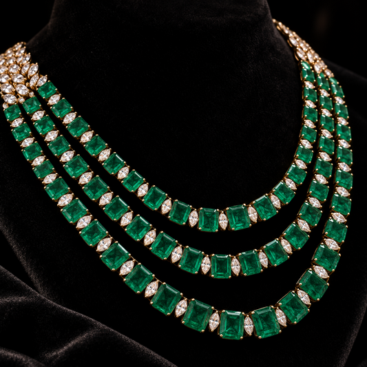 Diamond necklace wedding jewelry silver necklace 925 silver with 22k gold plated - SHABURIS