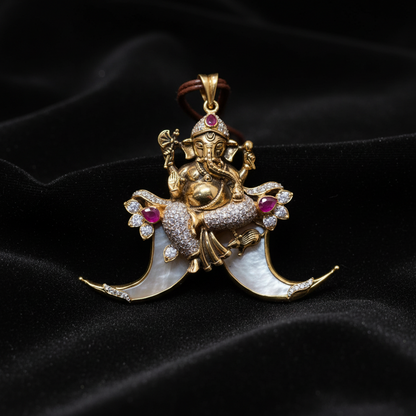 Puligoru pendant wedding jewelry silver necklace 925 silver with 22k gold plated - SHABURIS