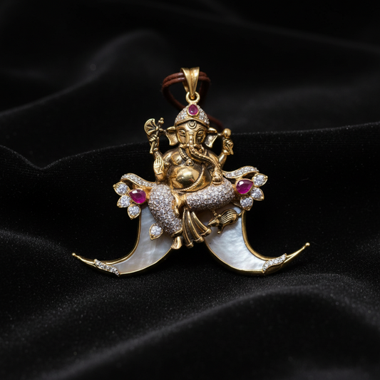 Puligoru pendant wedding jewelry silver necklace 925 silver with 22k gold plated - SHABURIS