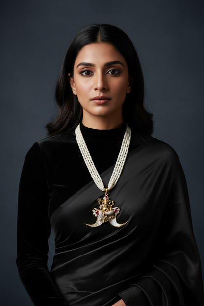 Puligoru pendant wedding jewelry silver necklace 925 silver with 22k gold plated - SHABURIS