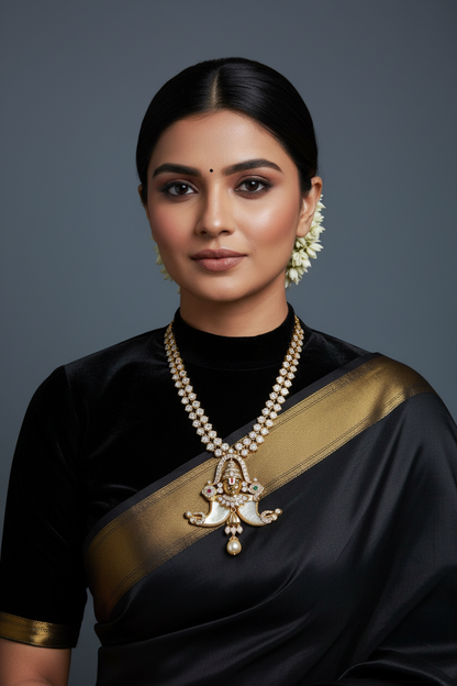 Puligoru pendant wedding jewelry silver necklace 925 silver with 22k gold plated - SHABURIS