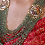 Navaratan necklace wedding jewelry silver necklace 925 silver with 22k gold plated - SHABURIS