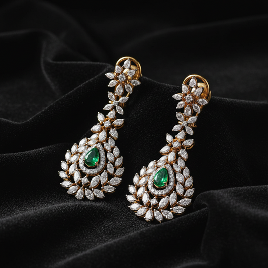 Polki Studs Polki Earrings Cocktail Earrings Diamond Studs Diamond Earrings Simple Studs Pearl Studs 925 Silver Earrings Silver Jewelry - SHABURIS