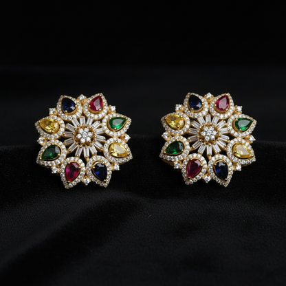 Polki Studs Polki Earrings Cocktail Earrings Diamond Studs Diamond Earrings Simple Studs Pearl Studs 925 Silver Earrings Silver Jewelry - SHABURIS