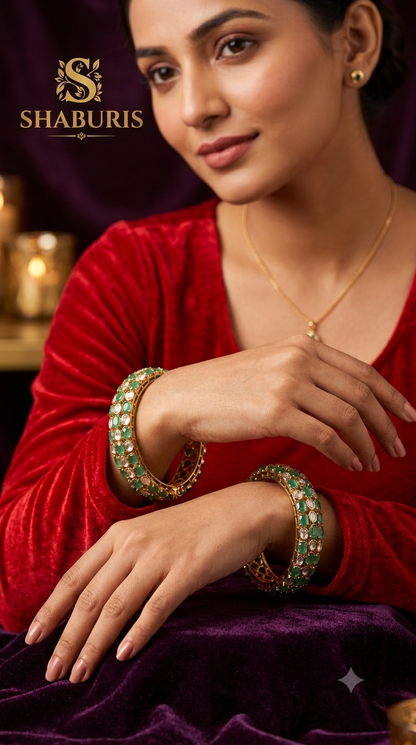 Polki Bangles Diamond bangles polki Jewelry,Pure Silver Jewellery Indian ,diamond bangles kundan jewelry,south indian bridal jewelry-SHABURIS