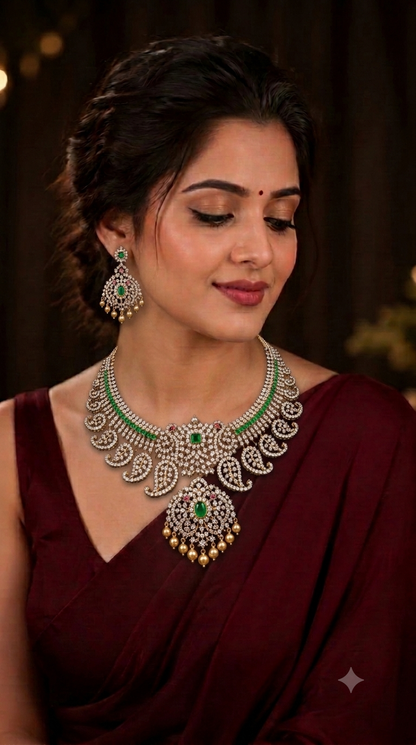 Mango mala necklace 925 silver jewelry 22k gold plated - SHABURIS