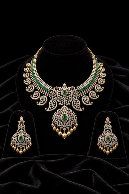 Mango mala necklace 925 silver jewelry 22k gold plated - SHABURIS