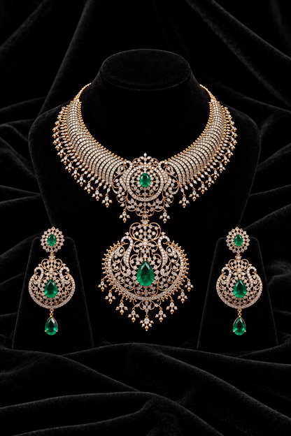Mango mala necklace 925 silver jewelry 22k gold plated - SHABURIS