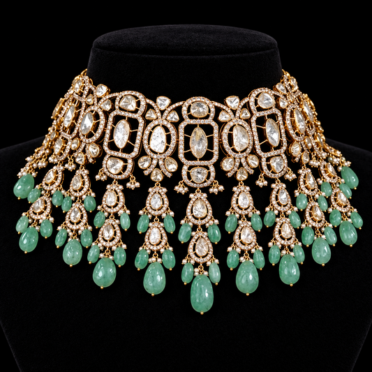 Victorian necklace silver necklace 925 silver with 22k gold plated - SHABURIS