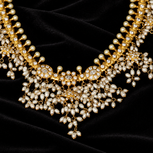 Guttapusalu Haram,Latest Indian Jewelry,Pure Silver Jewellery Indian ,Guttapusalu,Indian Bridal,Indian Wedding Jewelry-NIHIRA-SHABURIS