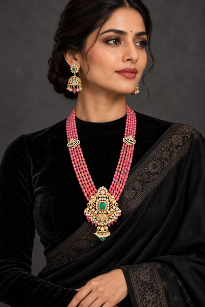 Coral Necklace Diamond necklace silver necklace 925 silver with 22k gold plated - SHABURIS