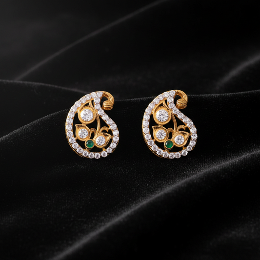 Polki Studs Polki Earrings Cocktail Earrings Diamond Studs Diamond Earrings Simple Studs Pearl Studs 925 Silver Earrings Silver Jewelry - SHABURIS