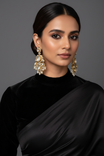 Polki Studs Polki Earrings Cocktail Earrings Diamond Studs Diamond Earrings Simple Studs Pearl Studs 925 Silver Earrings Silver Jewelry - SHABURIS