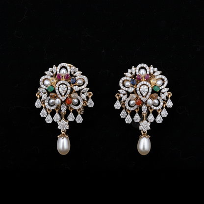 Polki Studs Polki Earrings Cocktail Earrings Diamond Studs Diamond Earrings Simple Studs Pearl Studs 925 Silver Earrings Silver Jewelry - SHABURIS