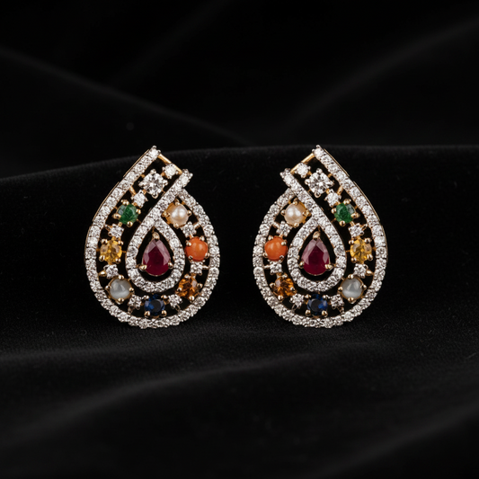 Polki Studs Polki Earrings Cocktail Earrings Diamond Studs Diamond Earrings Simple Studs Pearl Studs 925 Silver Earrings Silver Jewelry - SHABURIS