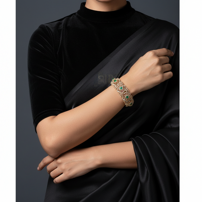 Diamond Bangles - 925 Silver Jewelry - 22ct Gold Plated - CZ Bangles - South indian diamond Bangles design