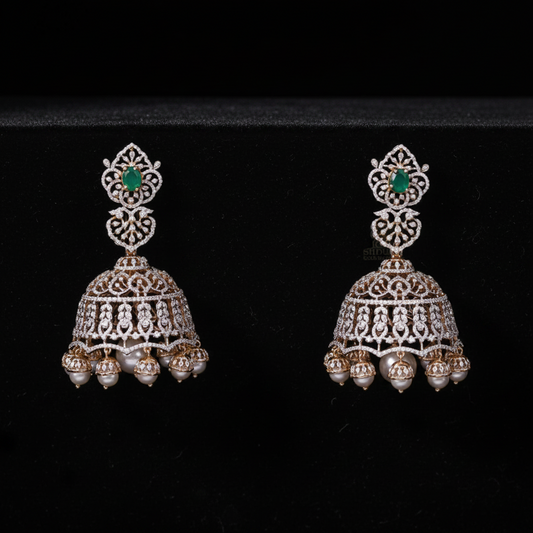 Polki Studs Polki Earrings Cocktail Earrings Diamond Studs Diamond Earrings Simple Studs Pearl Studs 925 Silver Earrings Silver Jewelry - SHABURIS