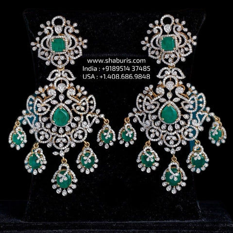 Diamond Jhumka 925 silver with 22k gold plated - SHABURIS